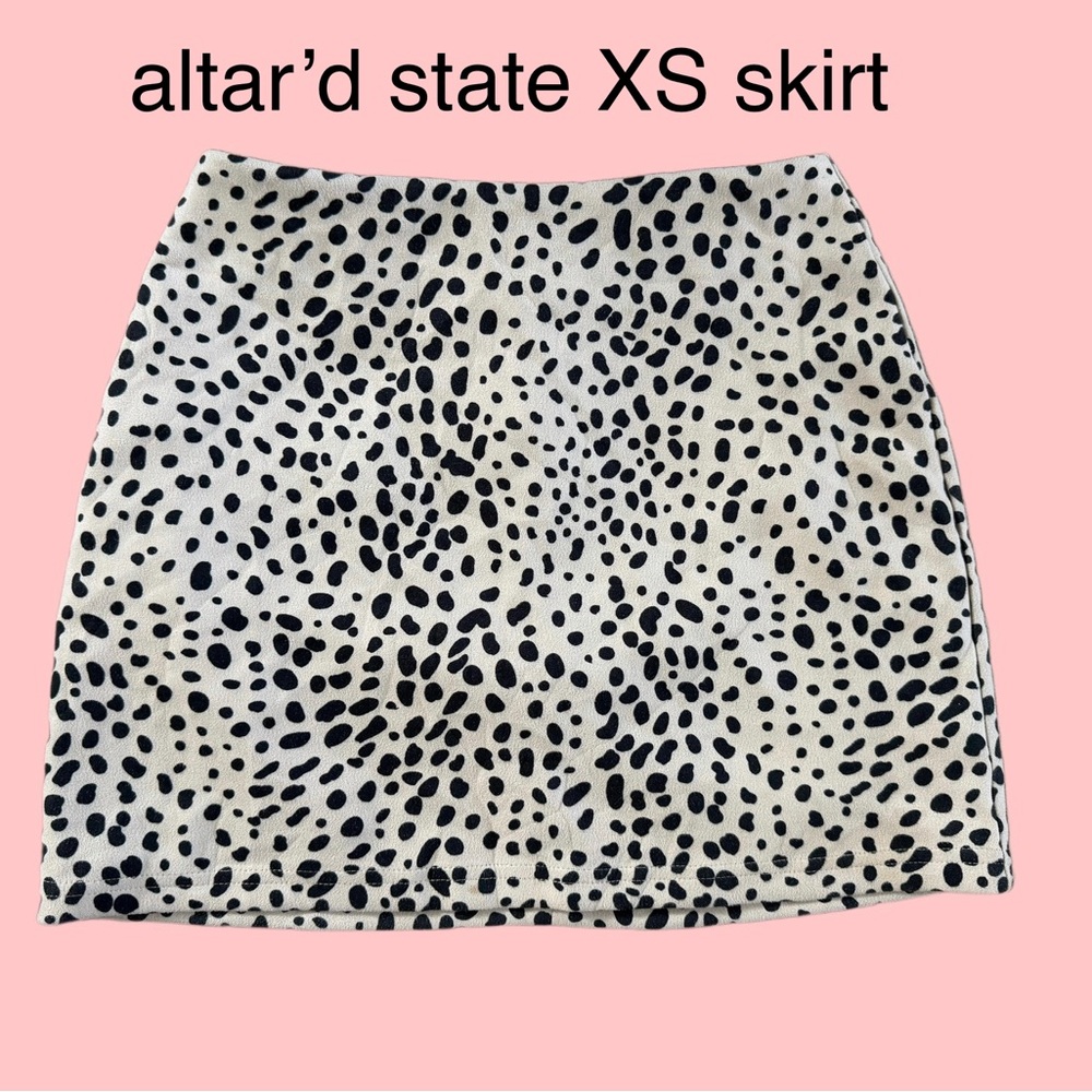Altar'd State Black & White Dalmatian Print Mini Skirt